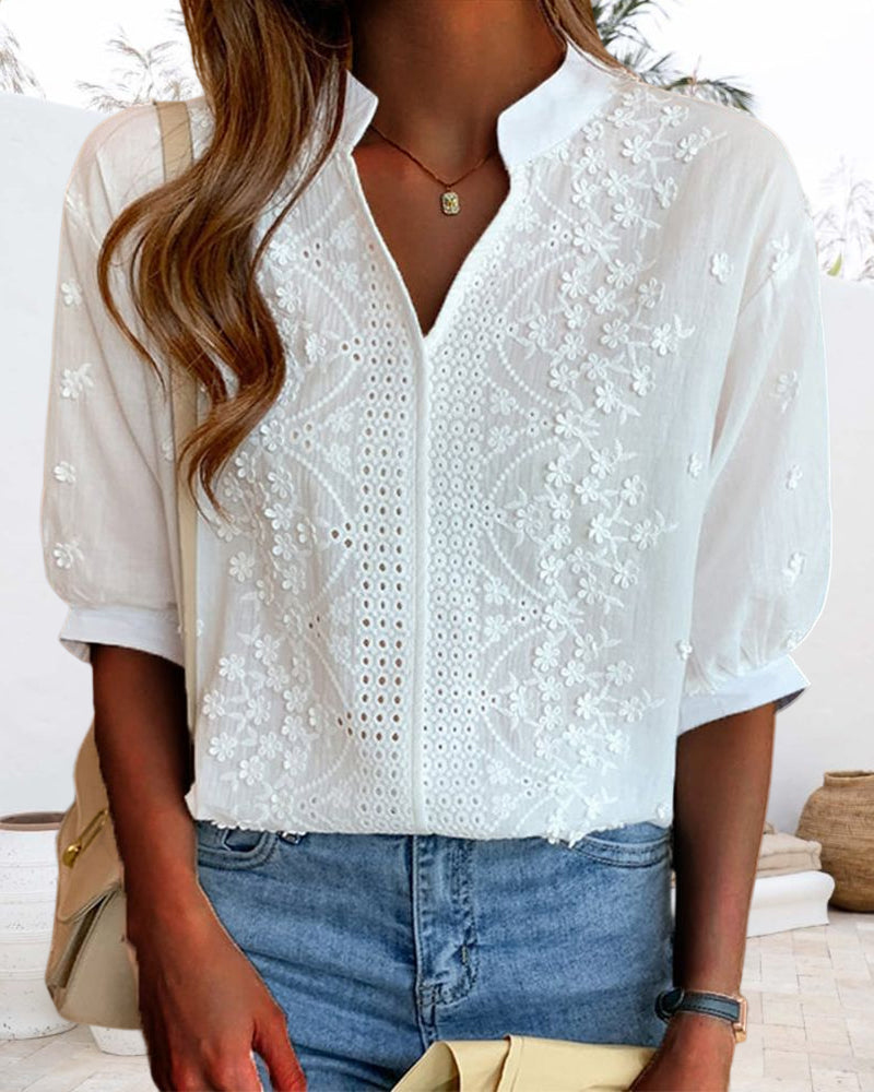 Elegant Puff Sleeve Office Blouse