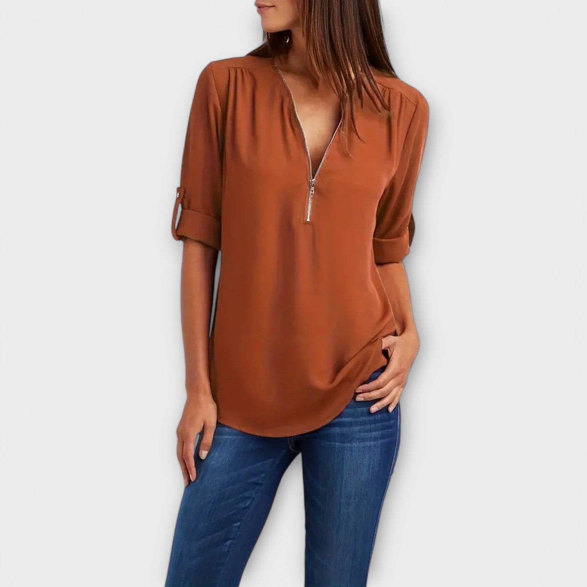 Olivia Relaxed V-Neck Blouse