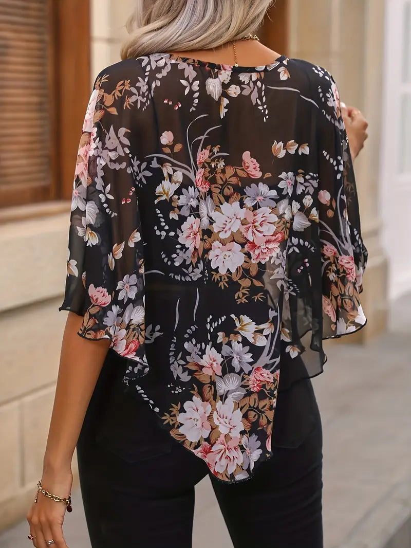 Floral Easy-Care Blouse