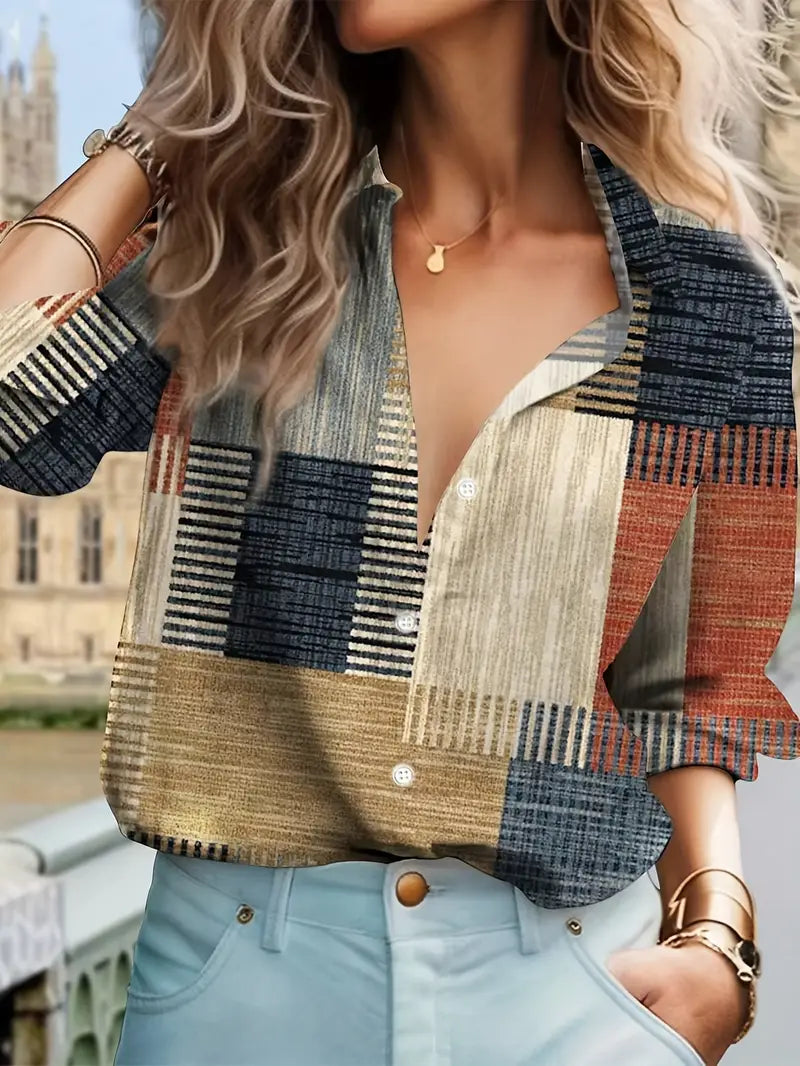 Easy-Care Colour-Block Blouse