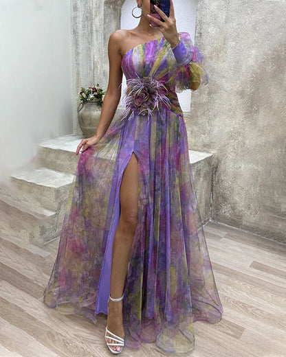 Elegant Figure Enhancing Long Sleeve Dress