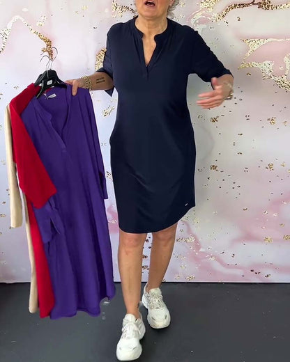 Eco-Soft V-Neck Dress