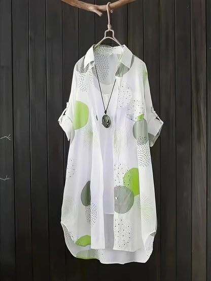 Easy-Care Geometric Blouse