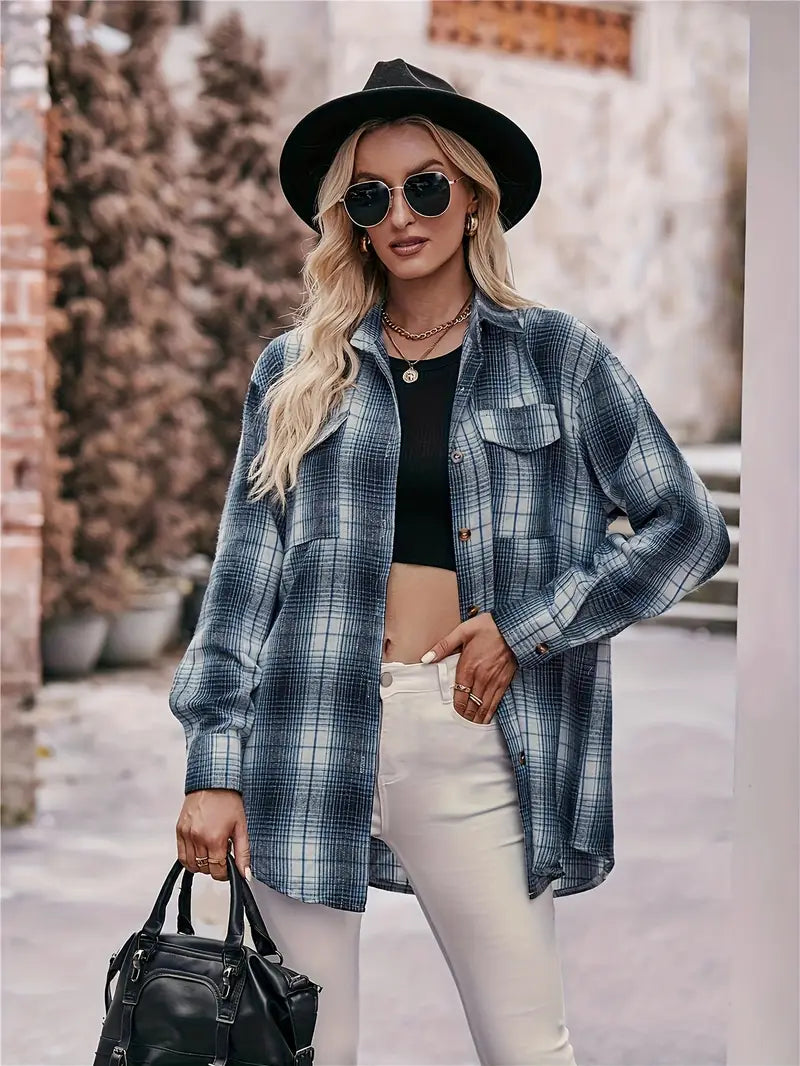 Easy-Care Checked Blouse