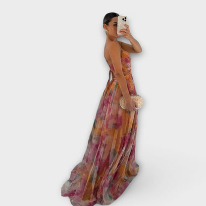 Slimming Mesh Maxi Dress