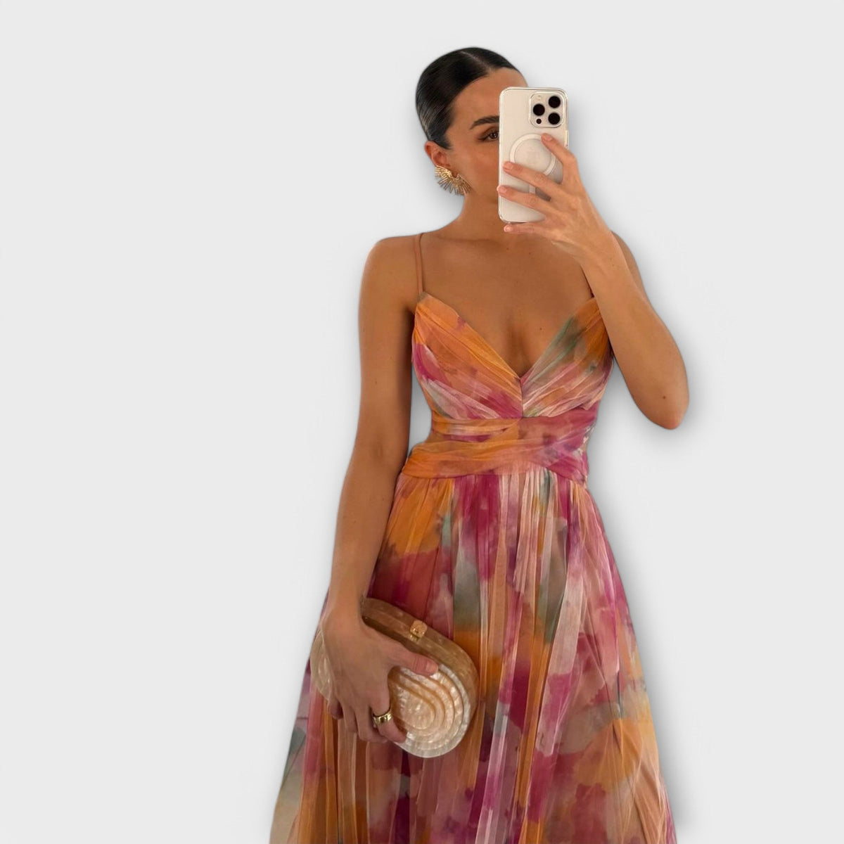 Slimming Mesh Maxi Dress