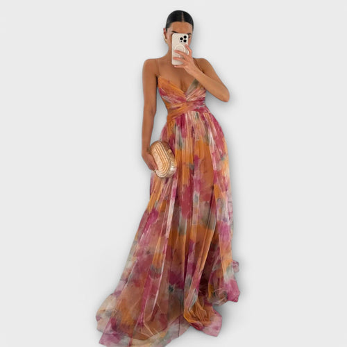 Slimming Mesh Maxi Dress