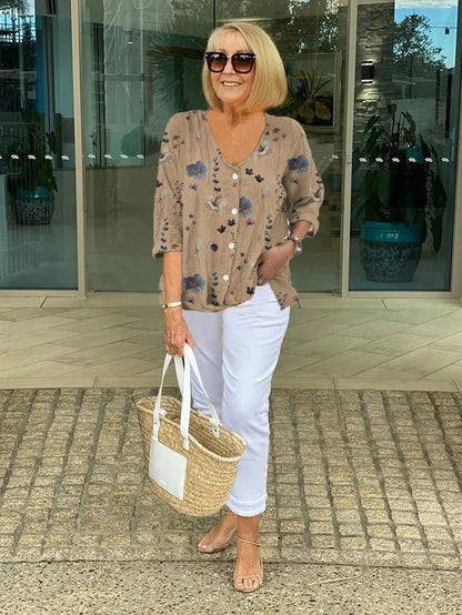 Graceful-Fit Floral Blouse