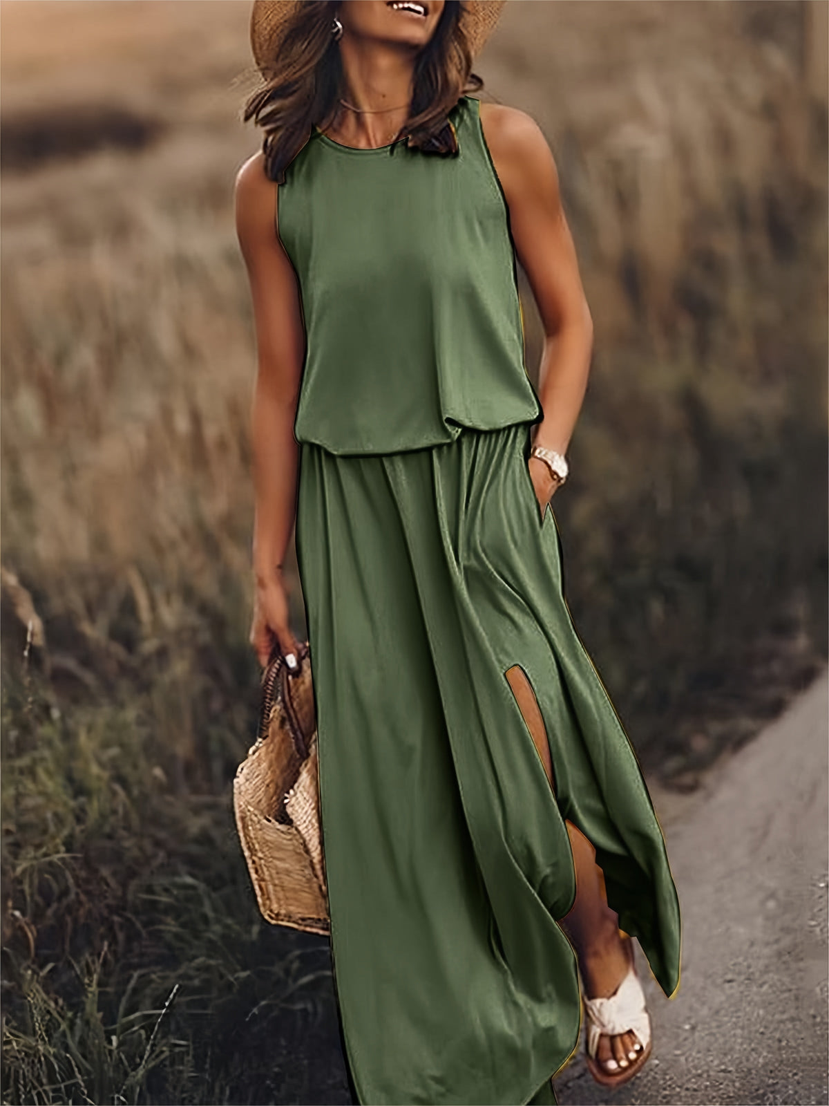 Eco-Soft Boho Maxi Dress