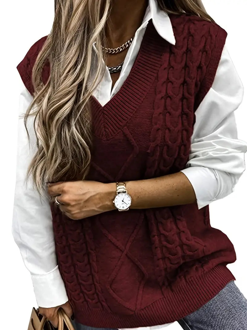 Figure-Flattering V-Neck Jumper