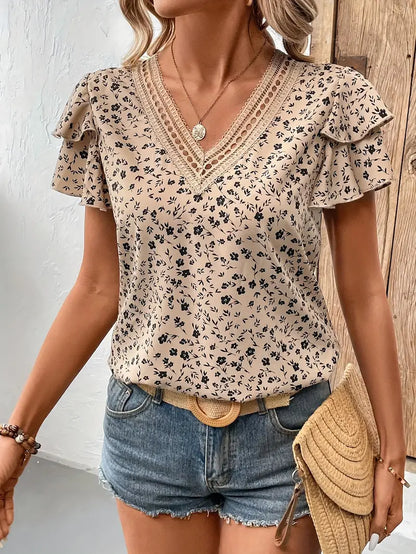 Easy-Care Floral Blouse