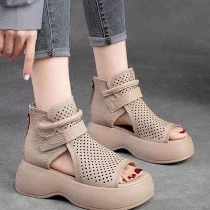 Elegant Comfort Leather Sandals