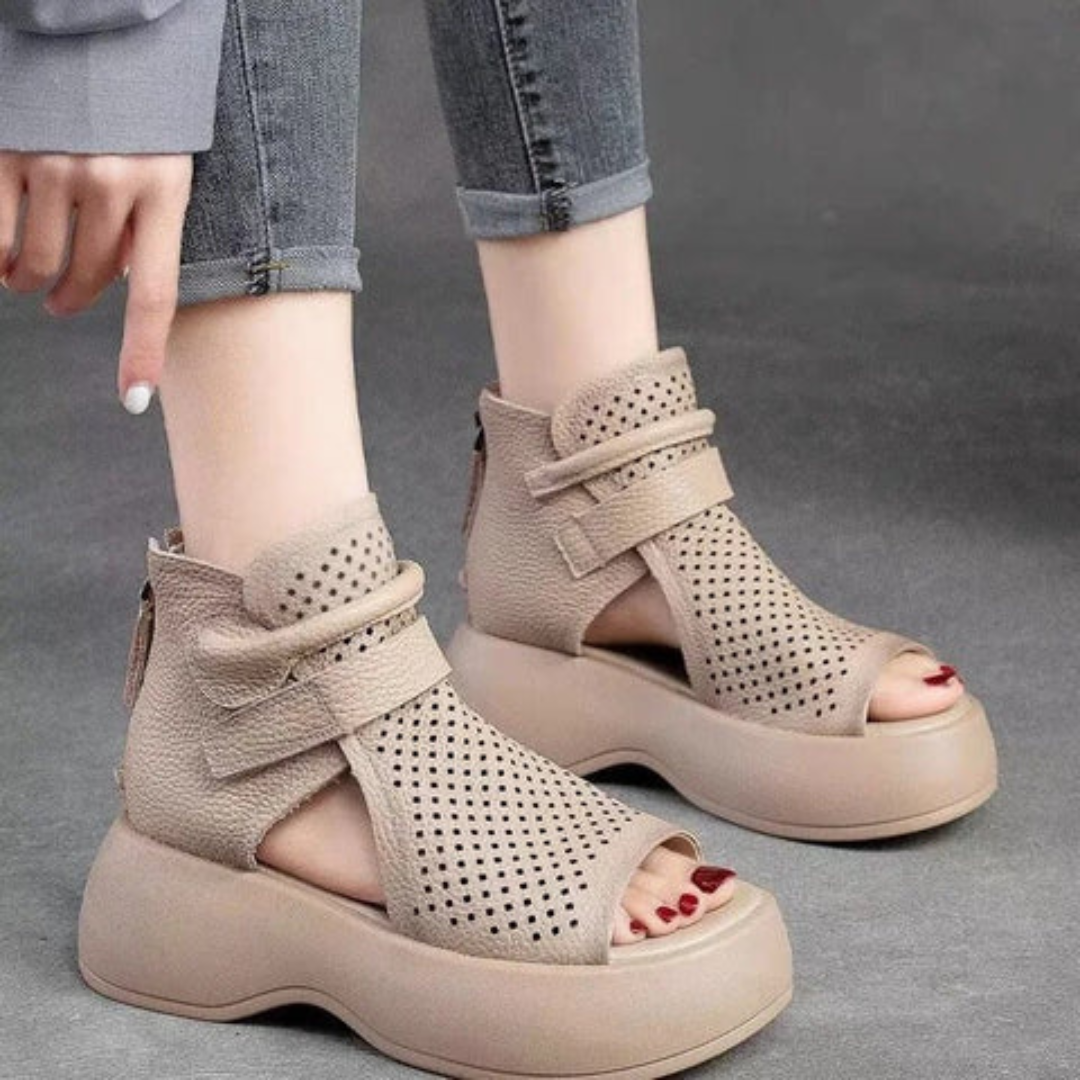 Elegant Comfort Leather Sandals