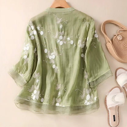 Embroidered Elegance Cotton Top