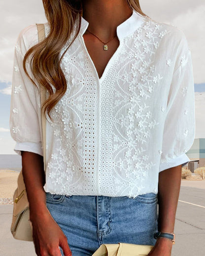 Elegant Puff Sleeve Office Blouse