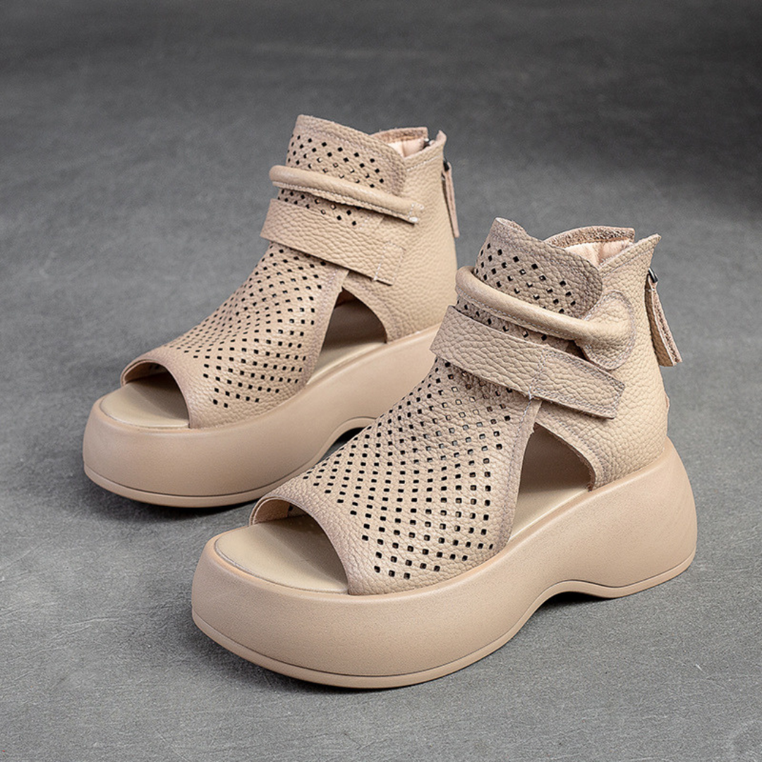 Elegant Comfort Leather Sandals