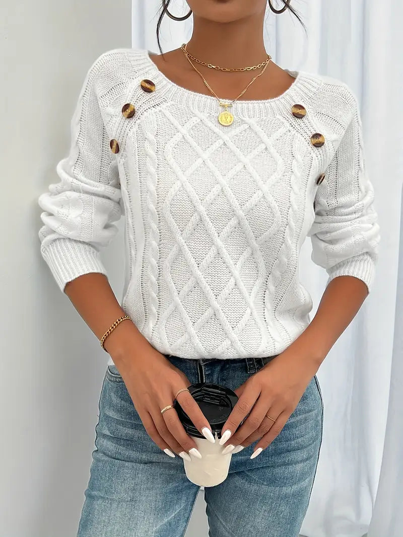 Soft-Touch Button Cardigan