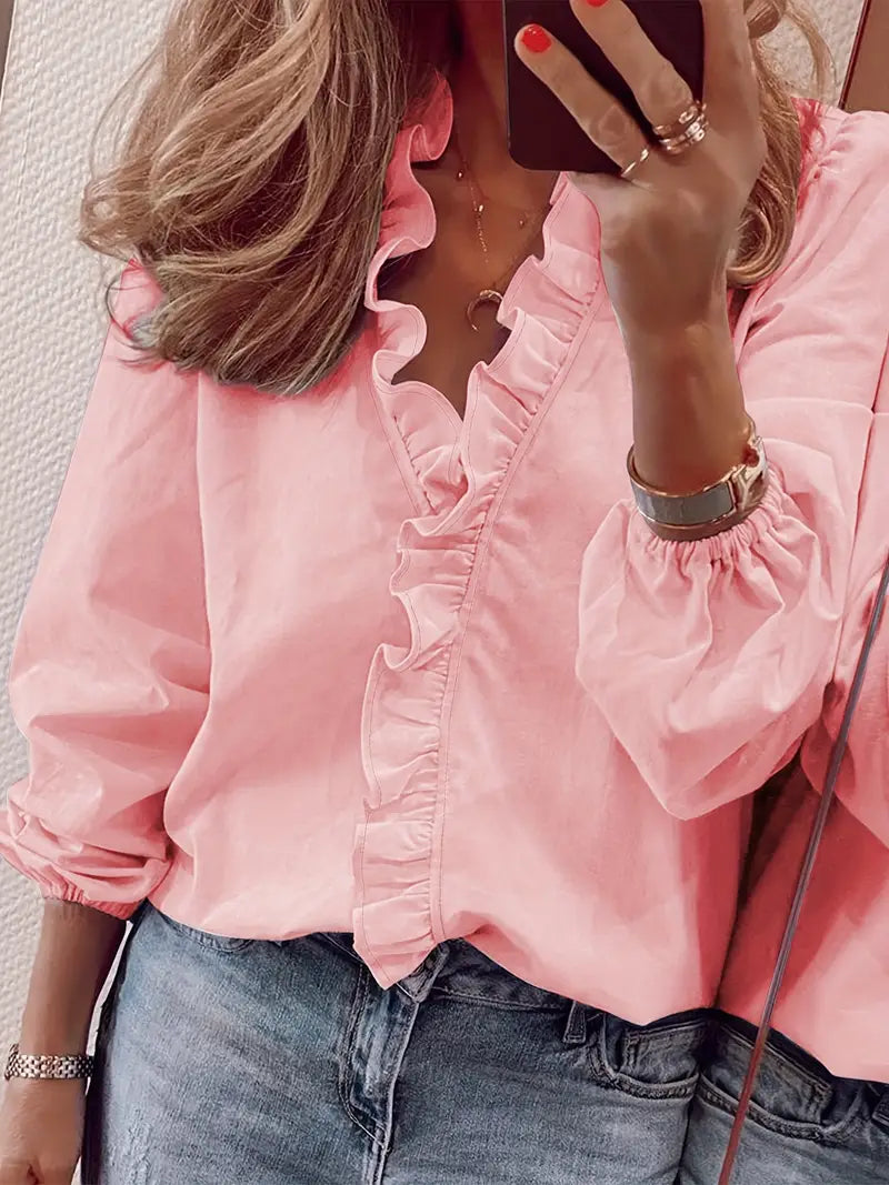 Flattering V-Neck Blouse