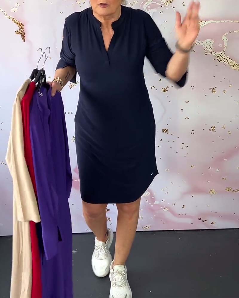 Eco-Soft V-Neck Dress