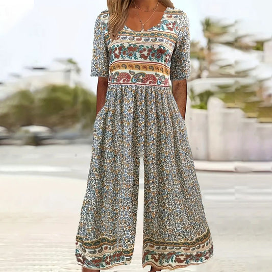 Comfort-Stretch Boat-Neck Jumpsuit