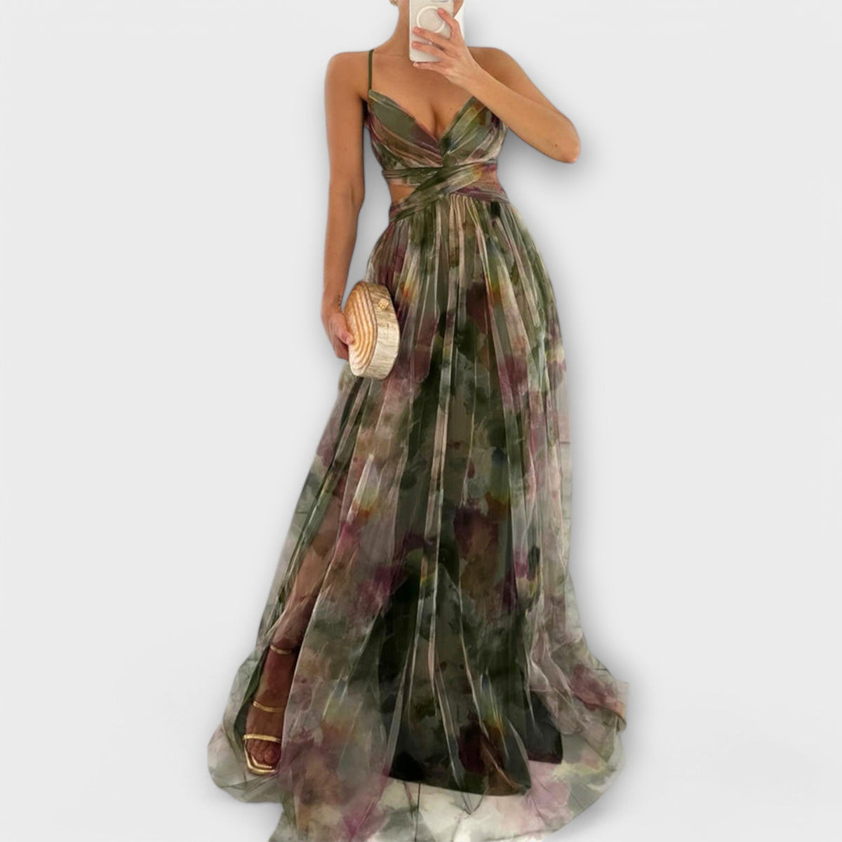 Slimming Mesh Maxi Dress