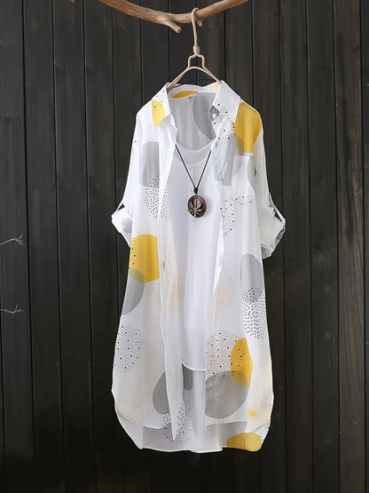 Easy-Care Geometric Blouse