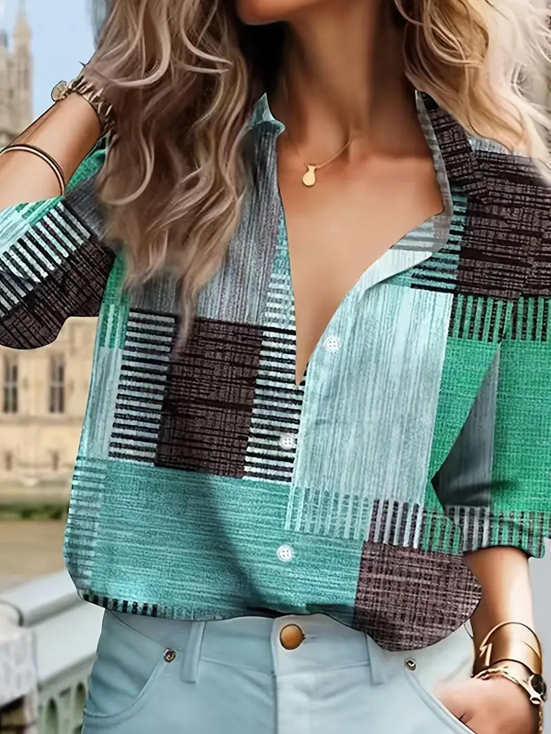 Easy-Care Colour-Block Blouse
