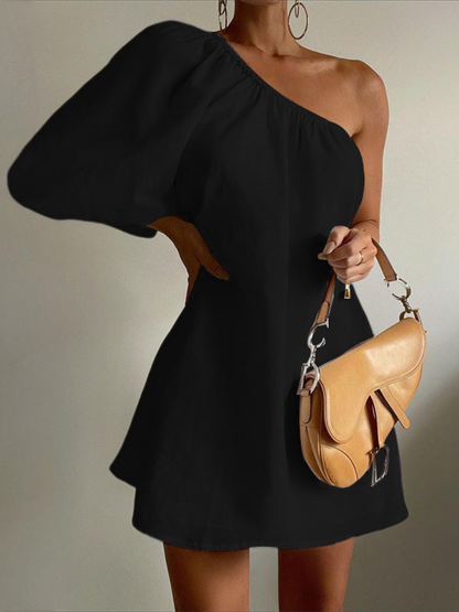 Sculpting One-Shoulder Dress