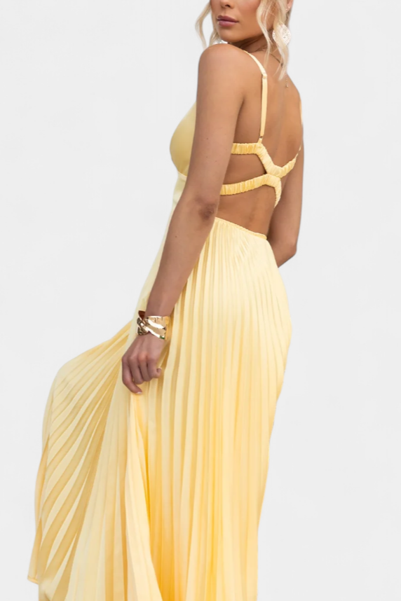 Figure-Skimming Pleated Dress