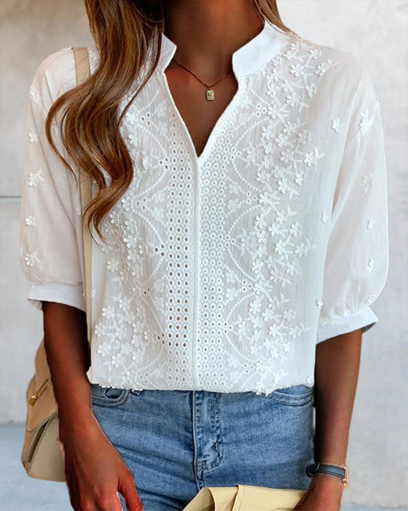 Elegant Puff Sleeve Office Blouse