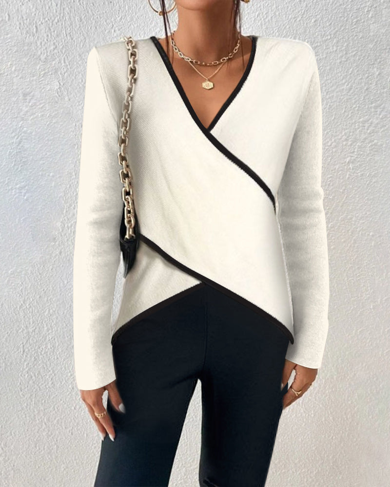 Elegant V-Neck Wrap Sweater