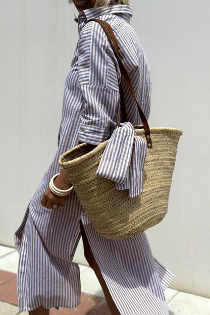 Elegance-Relaxed Striped Dress