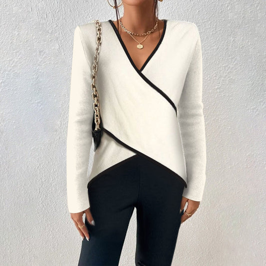 Elegant V-Neck Wrap Sweater