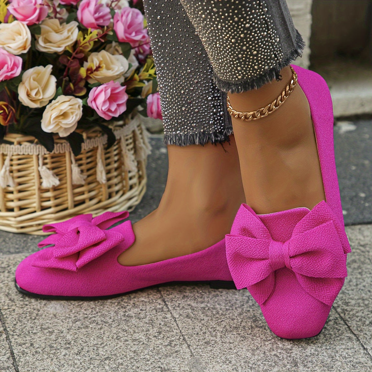 Red Slip-On Flats