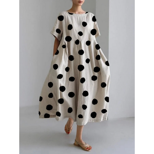 Elegant Polka-Dot Dress