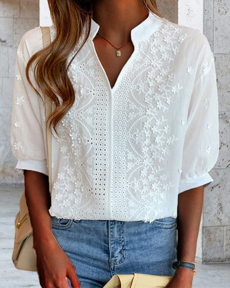 Elegant Puff Sleeve Office Blouse