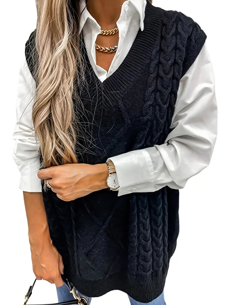 Figure-Flattering V-Neck Jumper