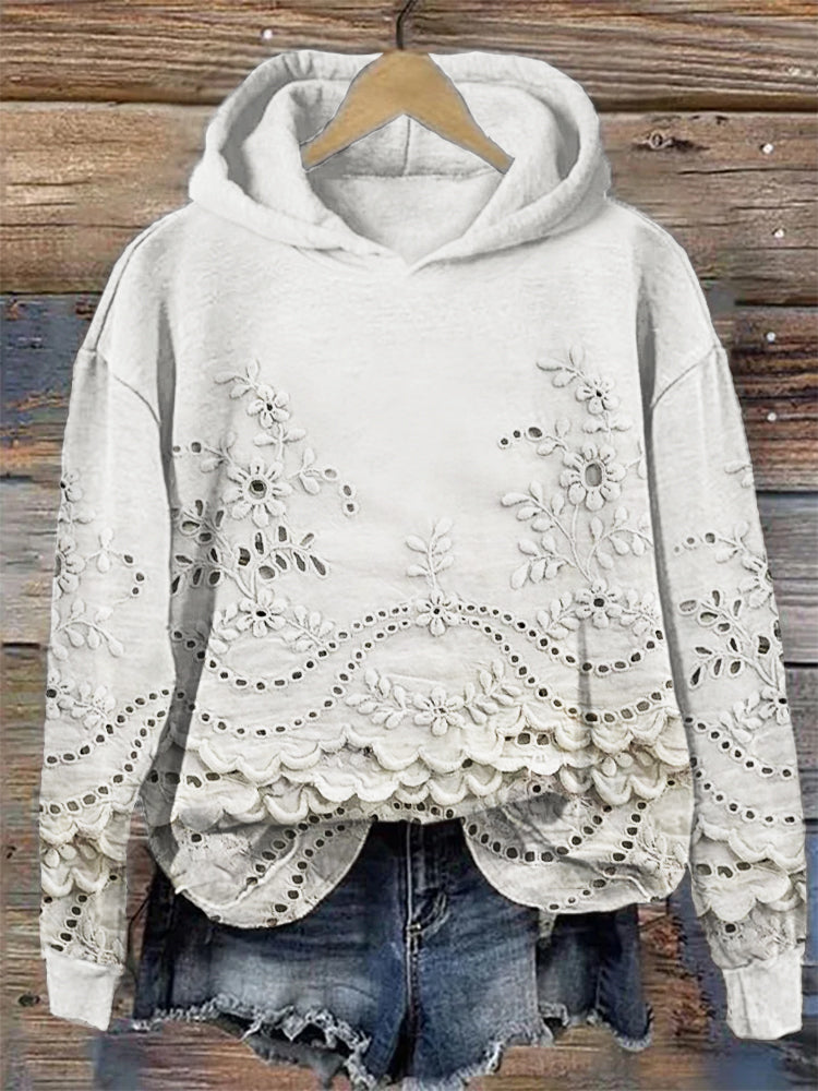 Ultimate Cozy Floral Elegance Hoodie
