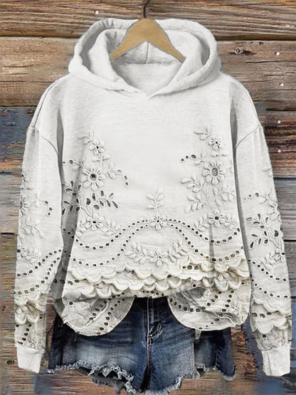 Ultimate Cozy Floral Elegance Hoodie