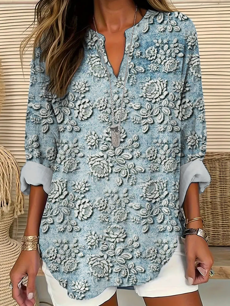 Chic Floral Versatility Blouse