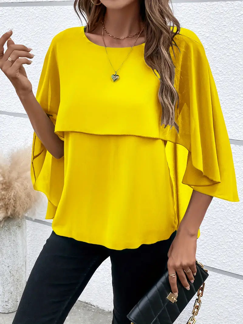Easy-Care Drape Blouse