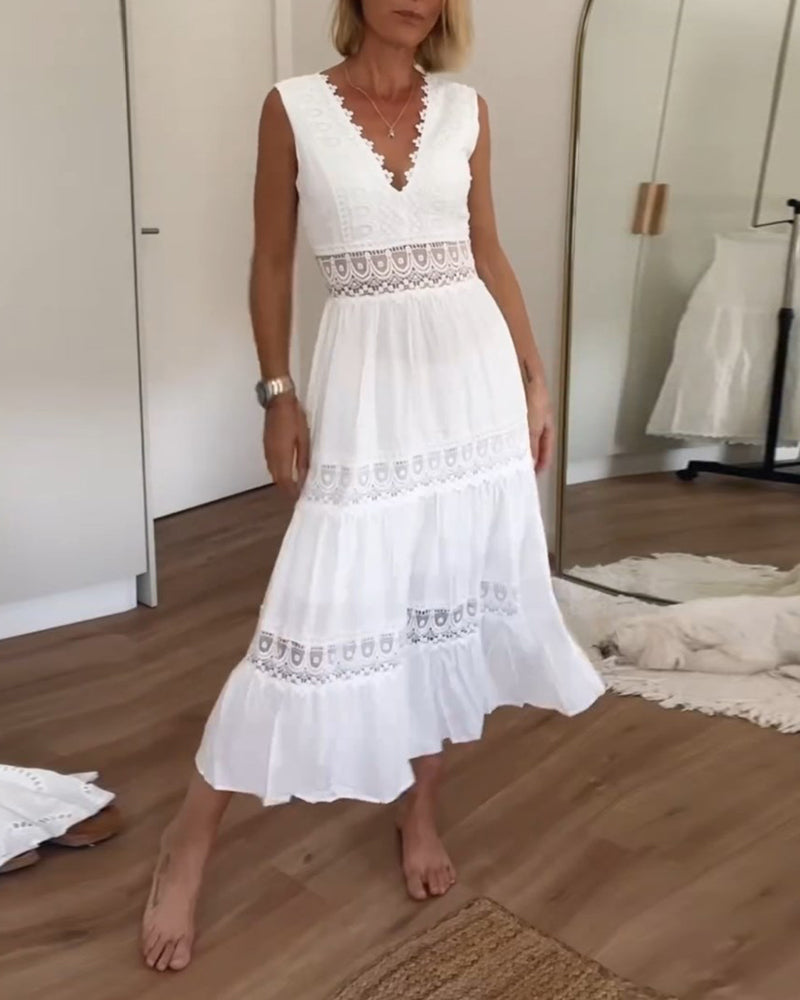 Lace V-Neck Elegance Dress