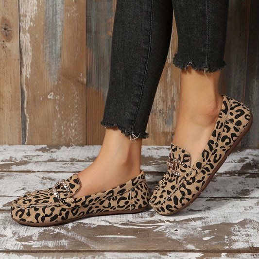Cushion-Soft Red Leopard Flats
