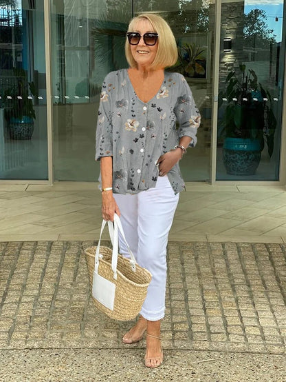 Graceful-Fit Floral Blouse