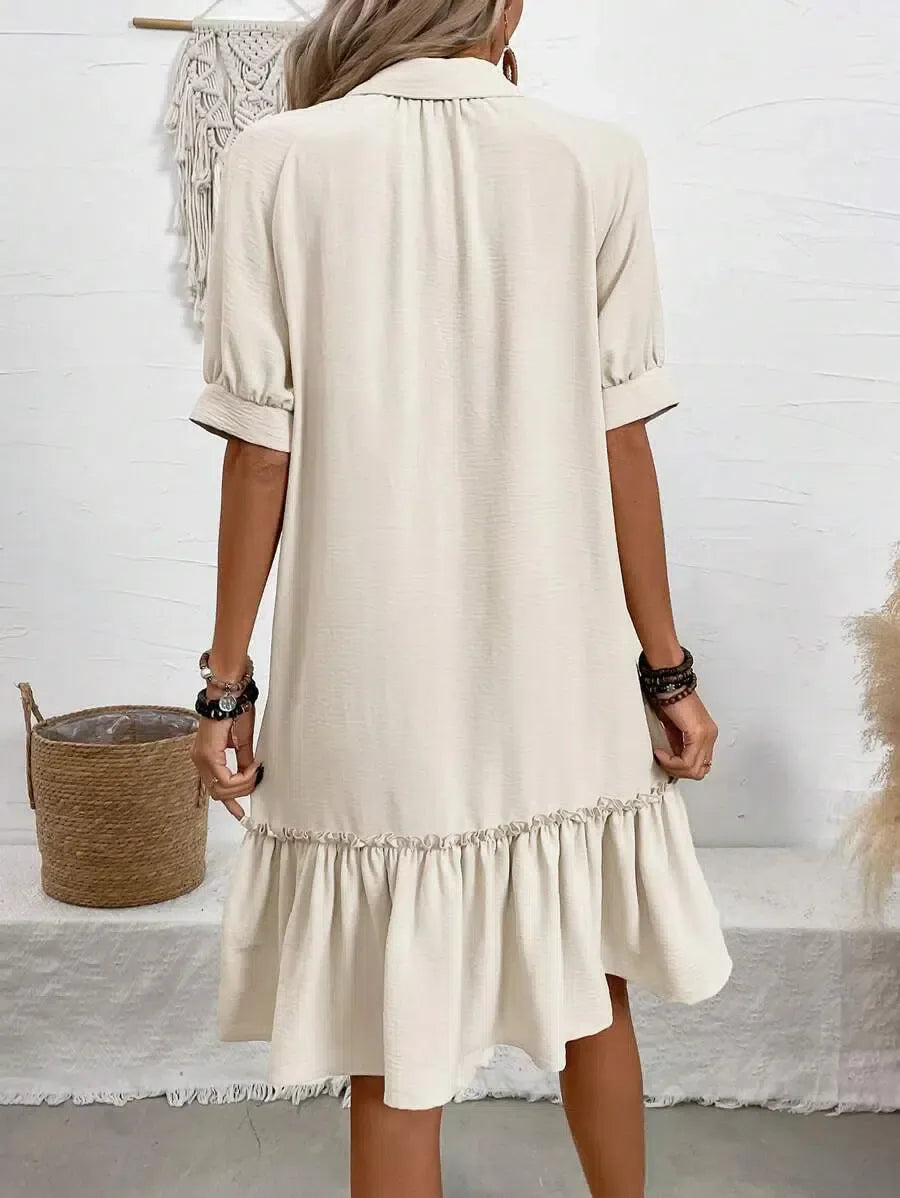 Chic Ruffle-Hem Dress