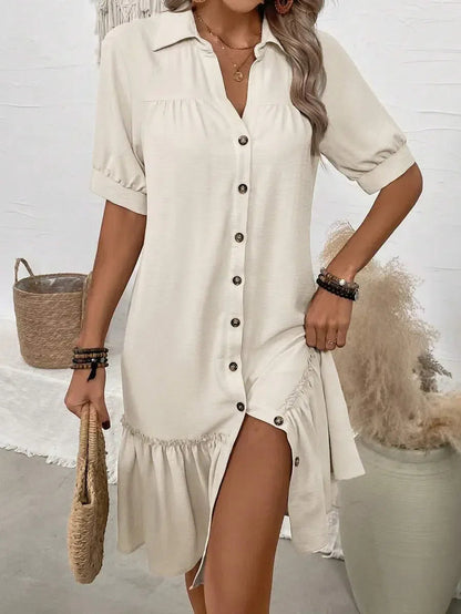 Chic Ruffle-Hem Dress