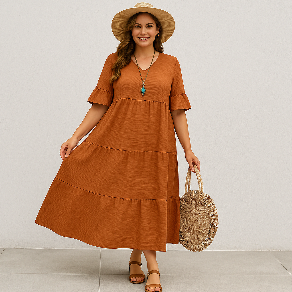 V-Neck Flowy Dress