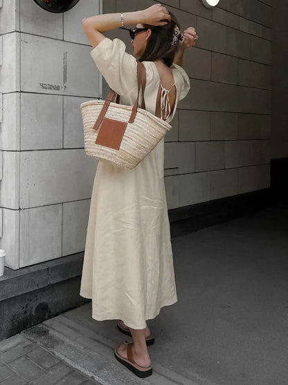 Cooling Linen-Blend Maxi Dress