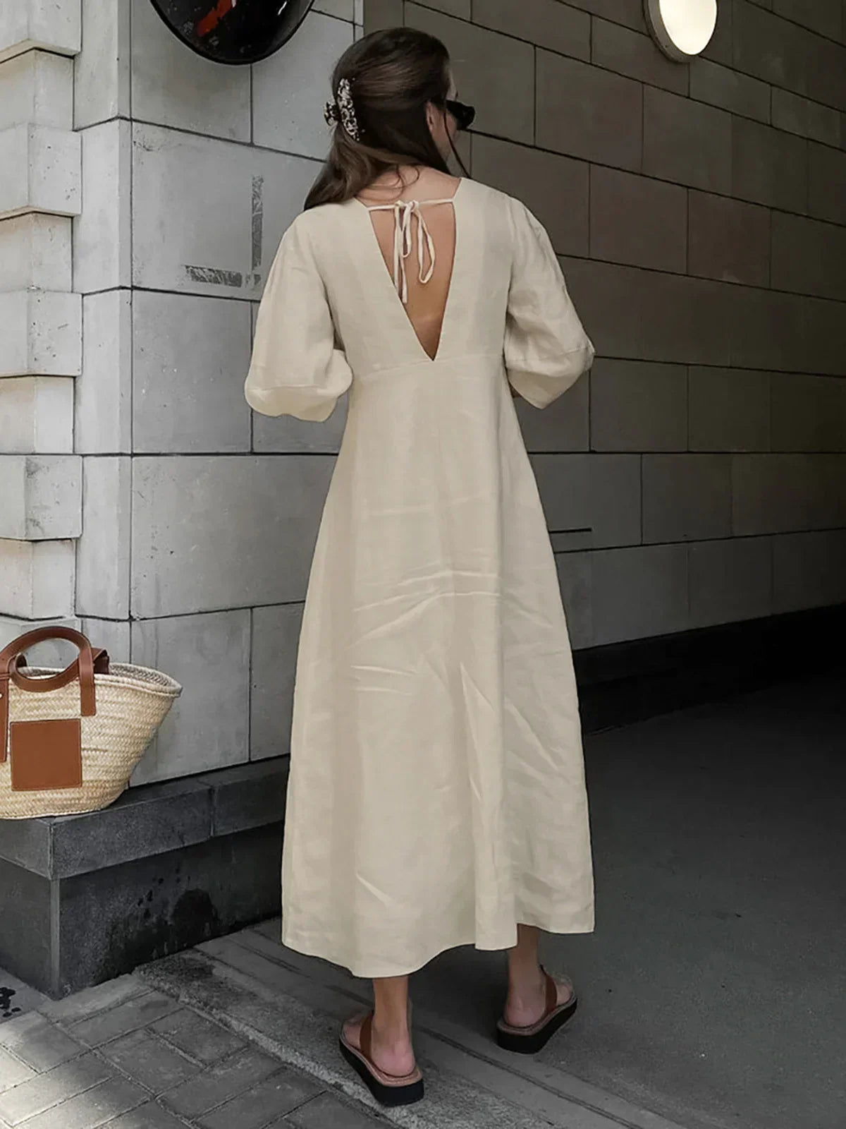 Cooling Linen-Blend Maxi Dress