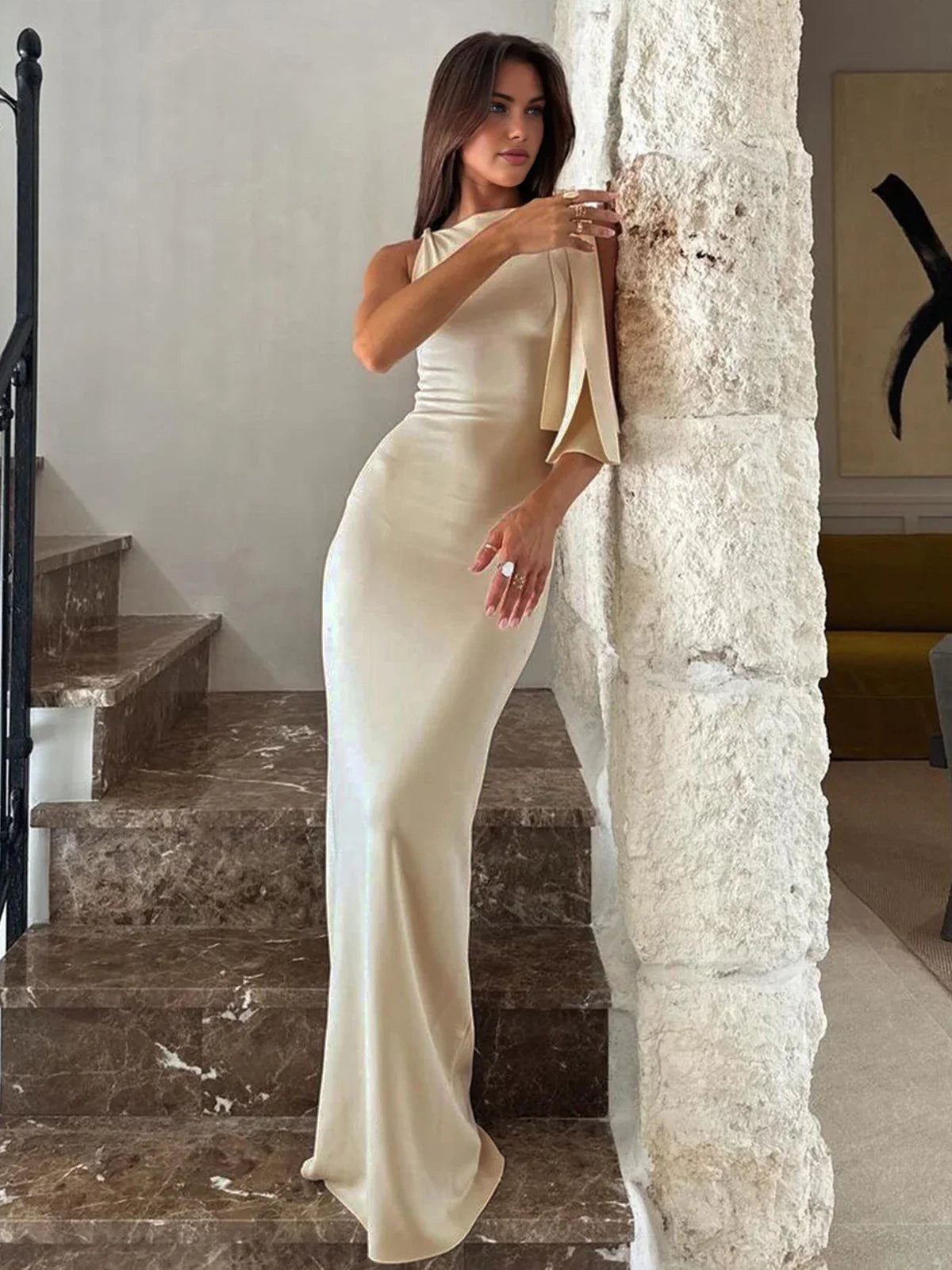 Elegant Knotted Waist Dress